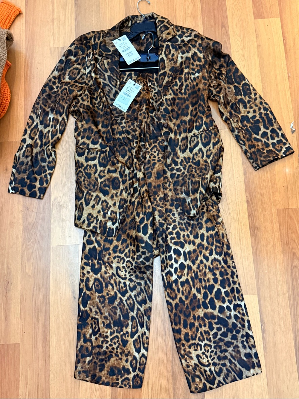 Zara Brown and Black Leopard Print Pajama Set